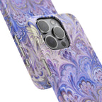Marbled Feather Lavender + Purple Swirl - Single Layer Slim Phone Case