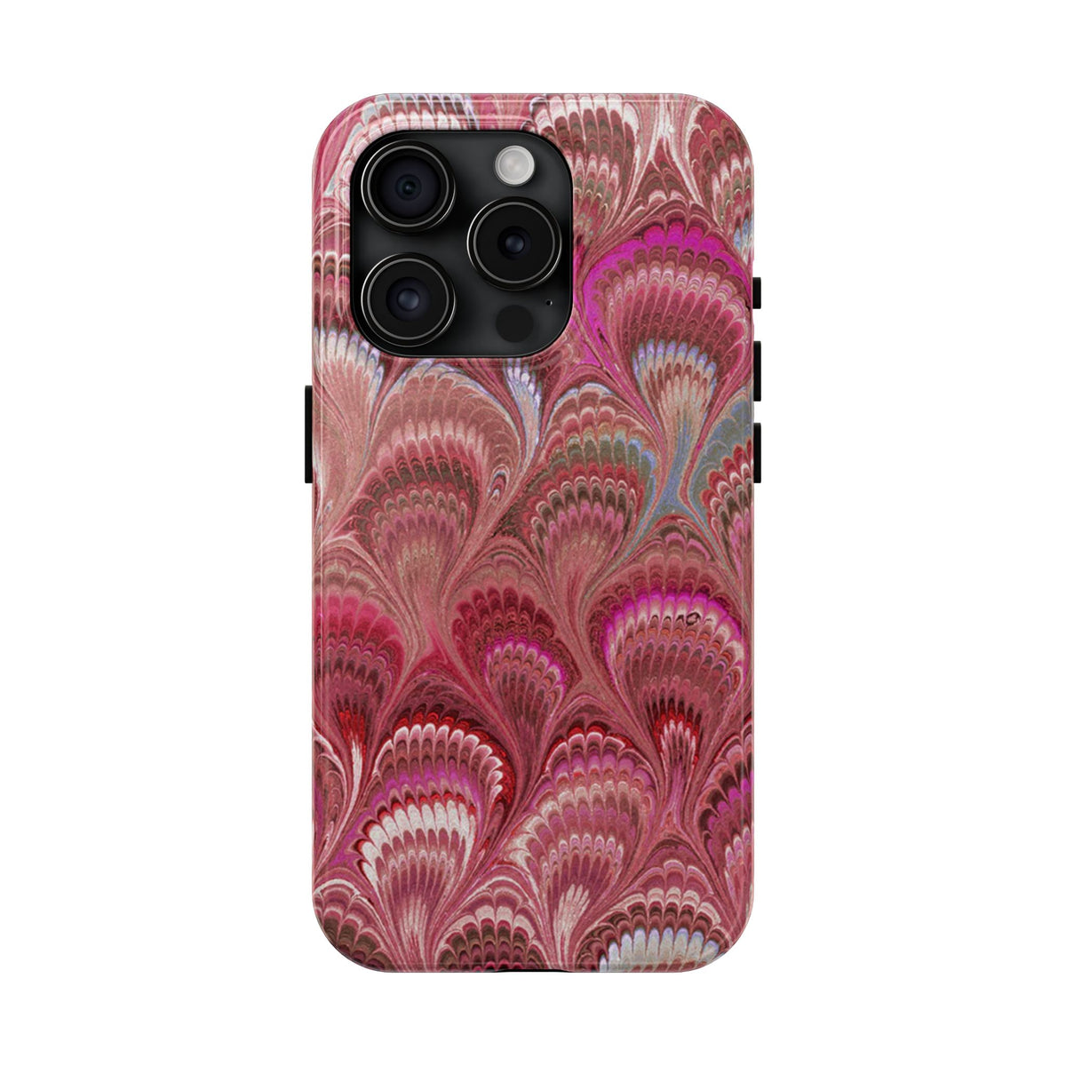 Pretty in Pink - Peacock Marble Italian Tough Phone Case — Durable Marbled Phone Case