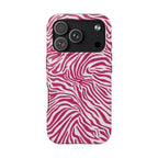Zebra Print Berry + White - Dual Layer Phone Case