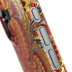 Red, Blue + Yellow Marbled Slim Phone Case