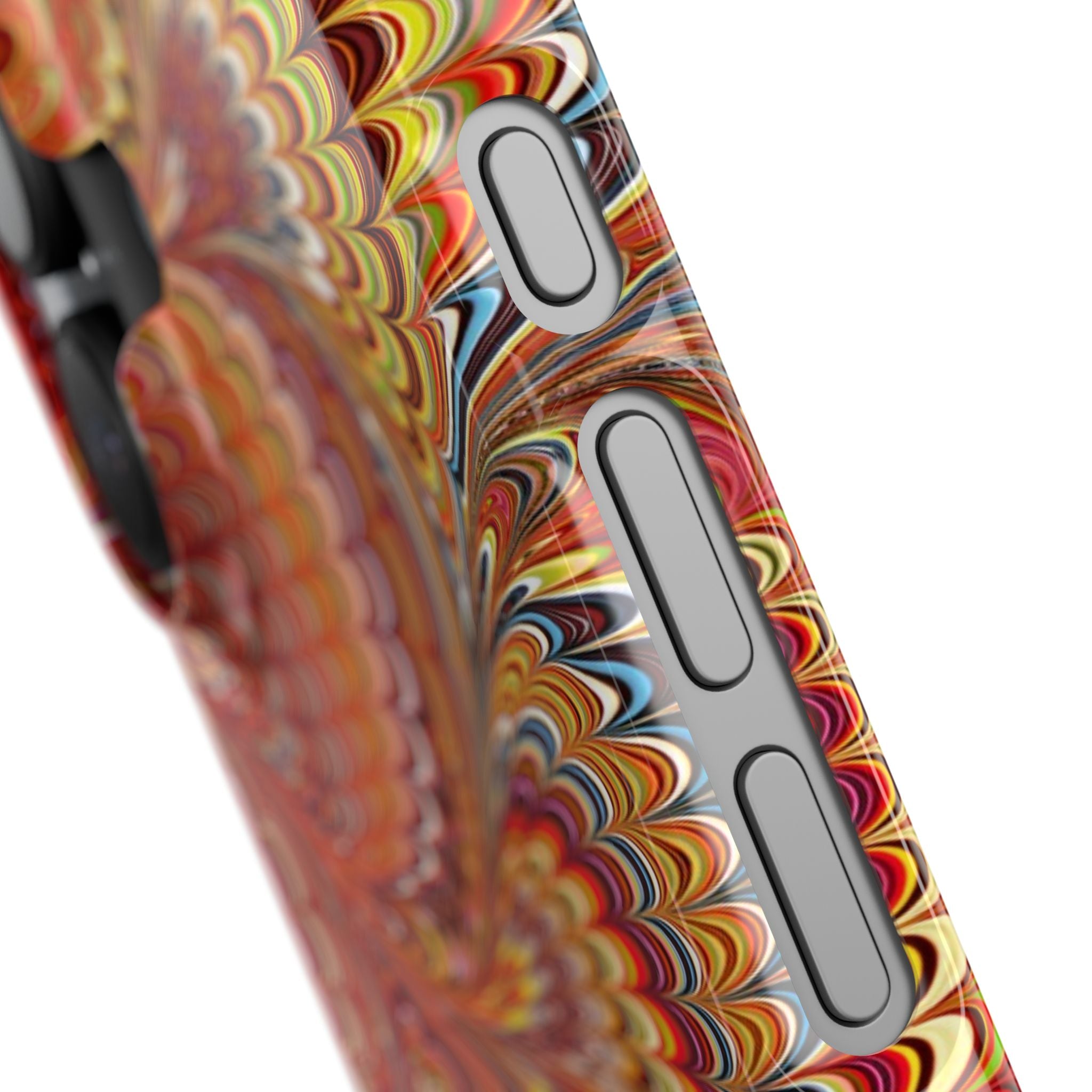 Red, Blue + Yellow Marbled Slim Phone Case