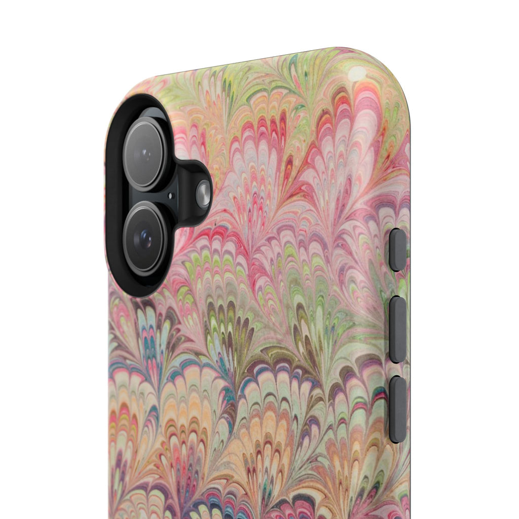 Marbled Pastel Pink and Green Impact-Resistant Phone Case for Apple + Samsung