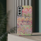 Marbled Pastel Pink and Green Impact-Resistant Phone Case for Apple + Samsung