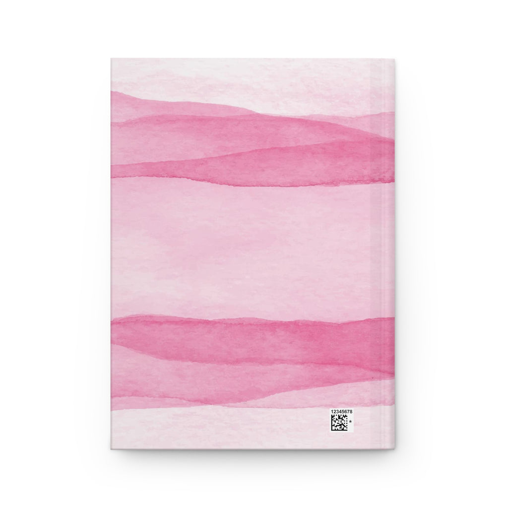Pink Watercolor Waves Hardcover Journal -  Lined Notebook for Journaling, Planning & Gifts