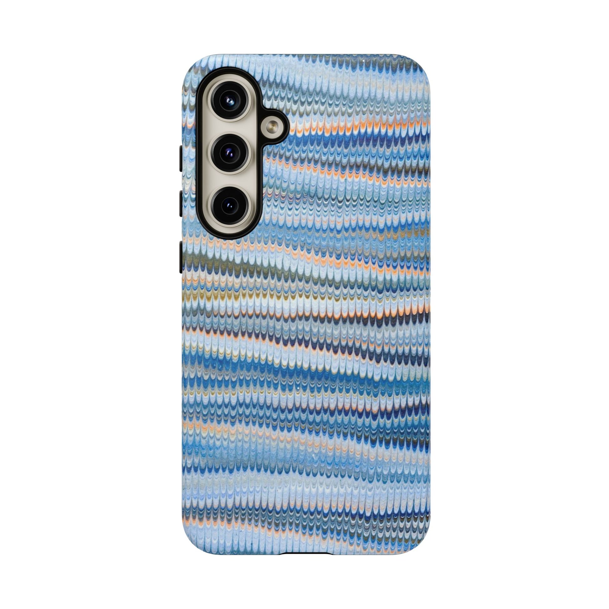 Blue Marbled Phone Cases iPhone 16 + Samsung + Apple + Google - all models, Vintage Marbled Design - Tough Cases