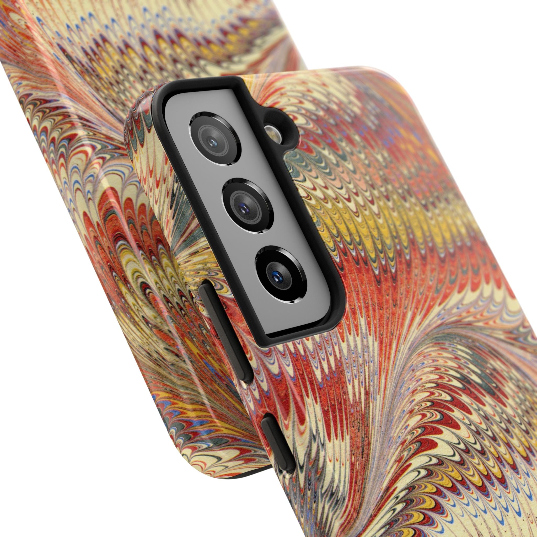 Marbled Swirl Tough Phone Case - Red Rust Orange Fall Colors, Heavy Duty Case. Alternative: Protective Phone Cover, Durable Smartphone Case,