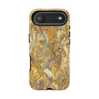 Golden Yellow Marbled Italian Phone Case - Dual Layer - Matte or Glossy