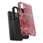 Pretty in Pink - Peacock Marble Italian Tough Phone Case — Durable Marbled Phone Case