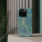 Aqua + Green Marble Phone Case - Impact-Resistant MAG SAFE - Dual Cover Design