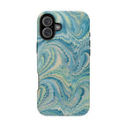 Aqua + Green Marble Phone Case - Impact-Resistant MAG SAFE - Dual Cover Design