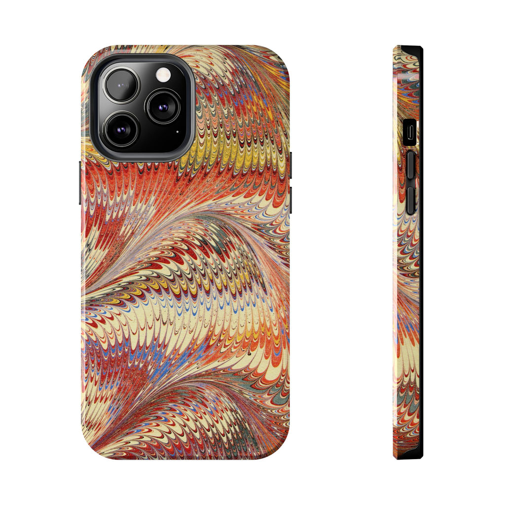 Marbled Swirl Tough Phone Case - Red Rust Orange Fall Colors, Heavy Duty Case. Alternative: Protective Phone Cover, Durable Smartphone Case,
