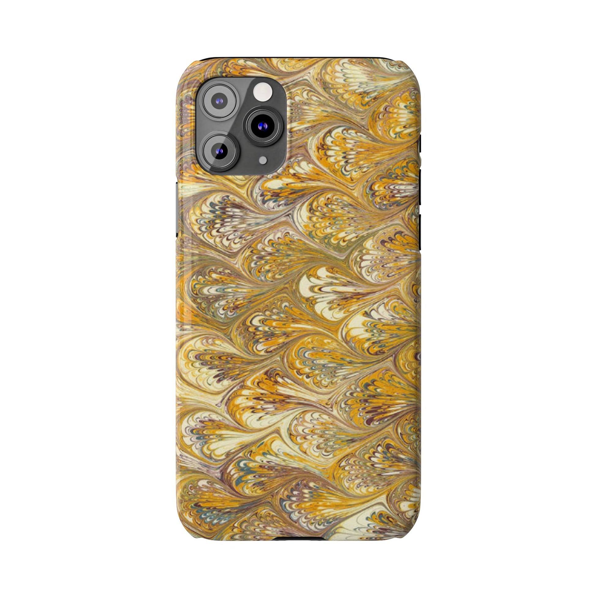 Golden Yellow Italian Marbled Designed, Slim Phone Cases, Case-Mate