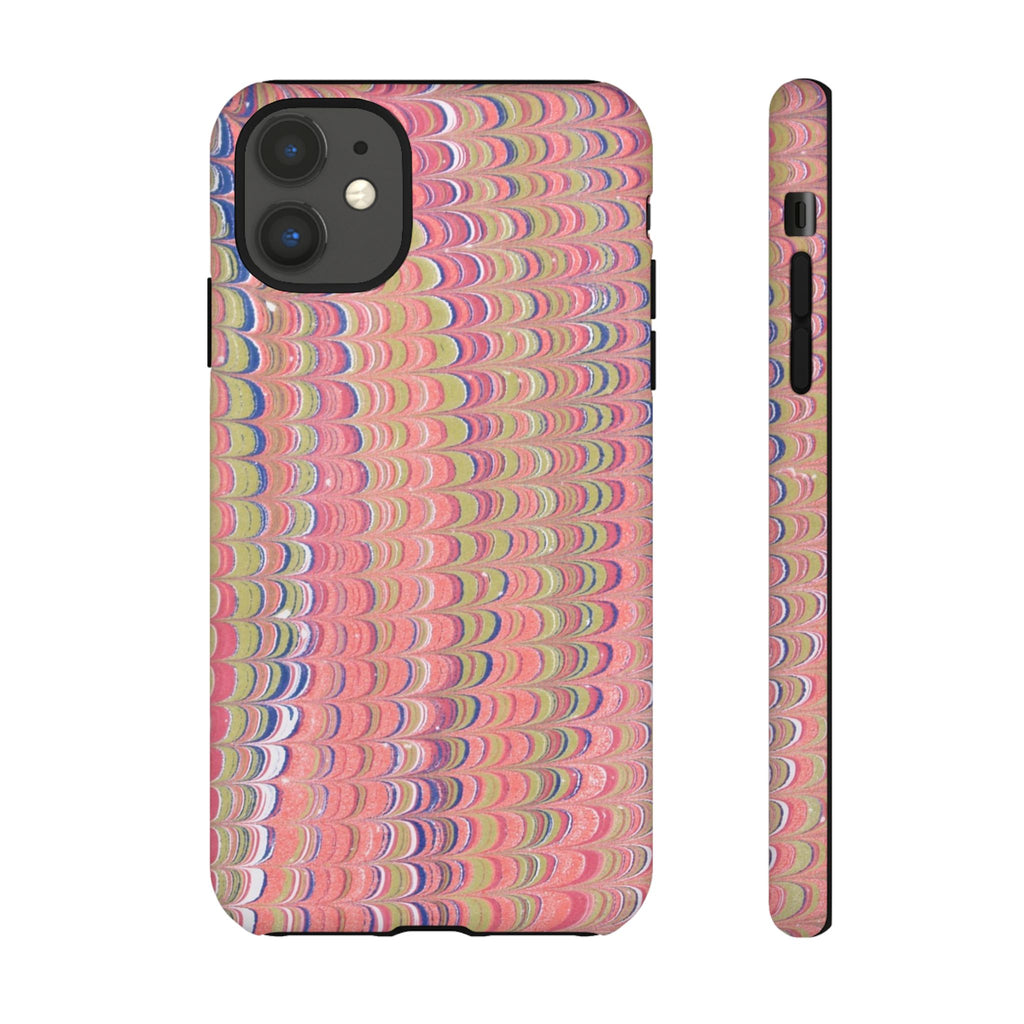 Pink Pastels Feather Marbled Vintage Design iPhone 16 + Samsung + Apple + Google - all models