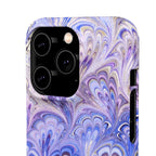 Marbled Feather Lavender + Purple Swirl - Single Layer Slim Phone Case