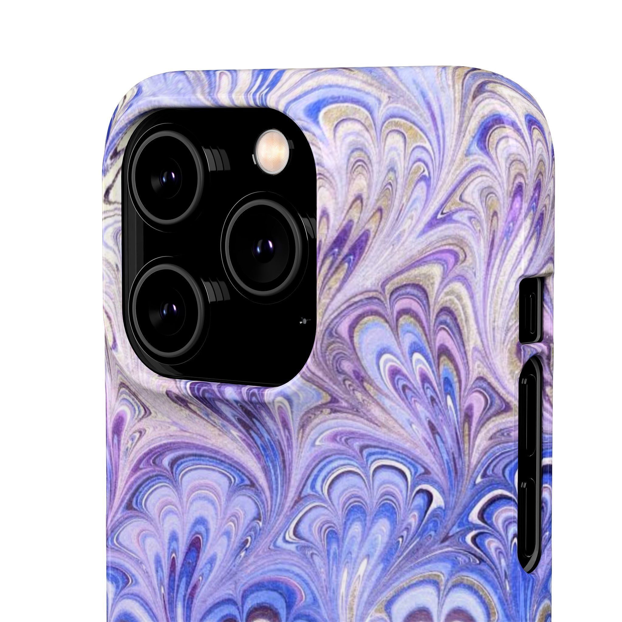 Marbled Feather Lavender + Purple Swirl - Single Layer Slim Phone Case