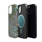 Green, Blue, + White Marbled Peacock - Dual Layer MAG SAFE Phone Case
