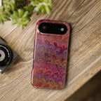 Red, Burgundy, Lavender Italian Peacock Feather Design Phone Case