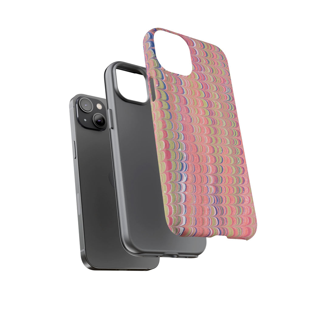 Pink Pastels Feather Marbled Vintage Design iPhone 16 + Samsung + Apple + Google - all models