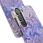 Marbled Feather Lavender + Purple Swirl - Single Layer Slim Phone Case