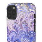 Marbled Feather Lavender + Purple Swirl - Single Layer Slim Phone Case