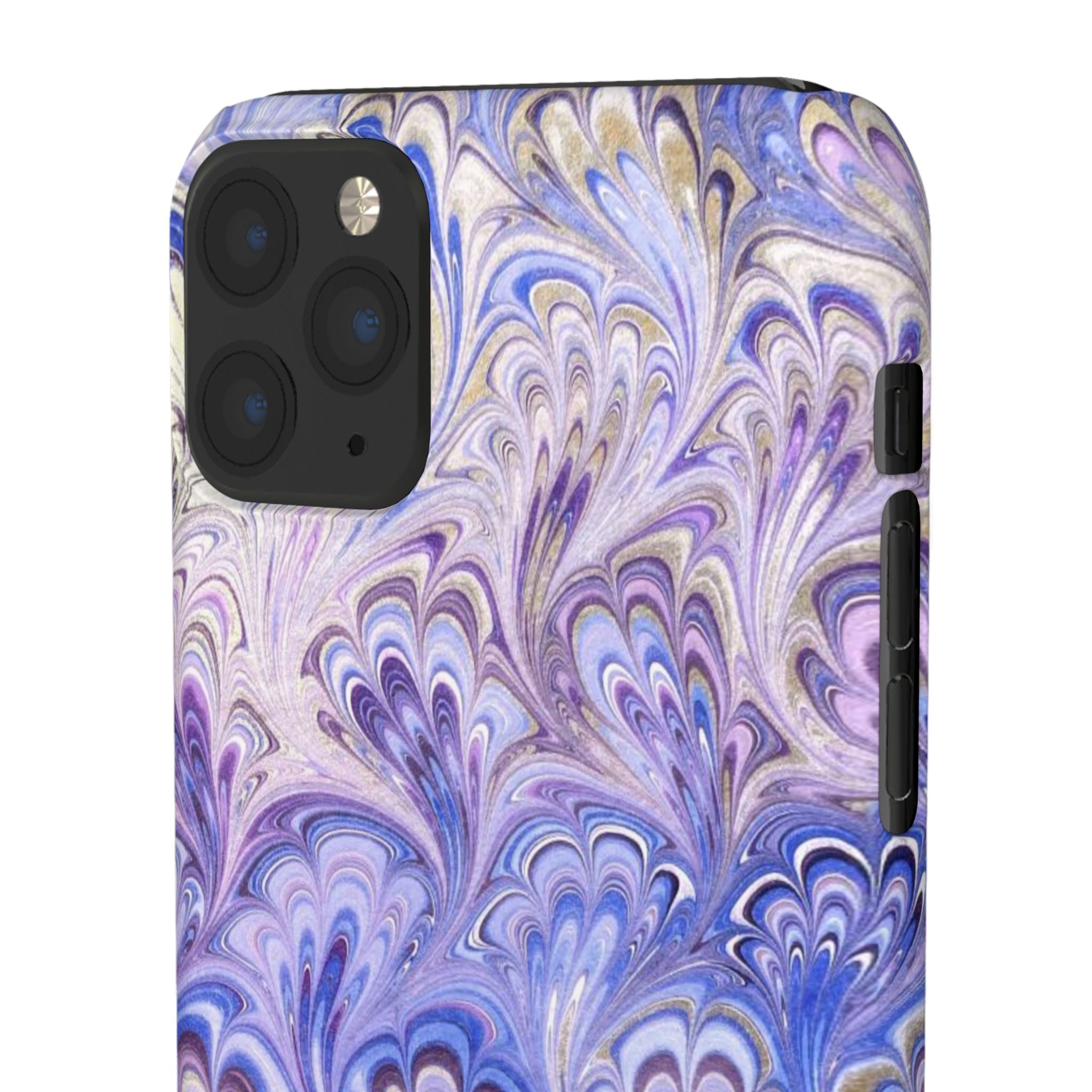 Marbled Feather Lavender + Purple Swirl - Single Layer Slim Phone Case