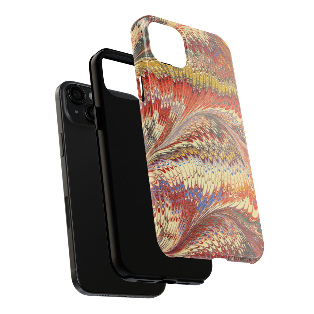Marbled Swirl Tough Phone Case - Red Rust Orange Fall Colors, Heavy Duty Case. Alternative: Protective Phone Cover, Durable Smartphone Case,