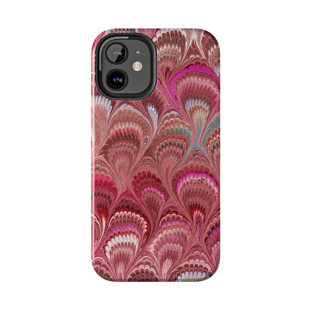 Pretty in Pink - Peacock Marble Italian Tough Phone Case — Durable Marbled Phone Case