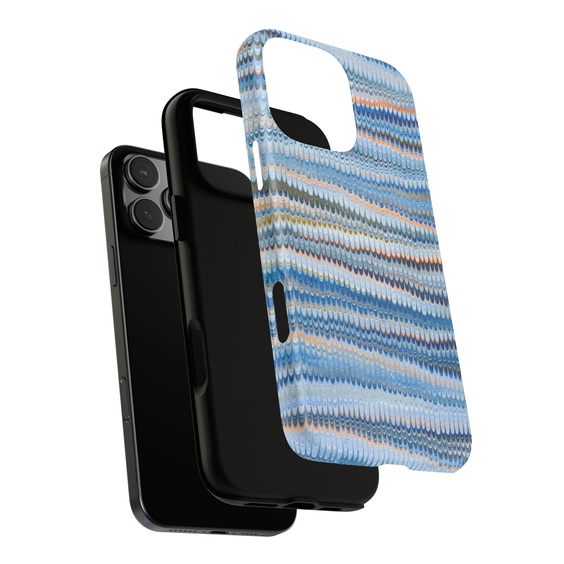 Blue Marbled Phone Cases iPhone 16 + Samsung + Apple + Google - all models, Vintage Marbled Design - Tough Cases
