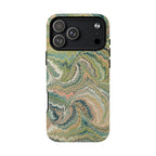 Florentine Marble iPhone Case | Inspired by Florence | Italian Marbled Paper Technique | Artisanal Green Swirl | Dual-Layer Protective Case | Matte or Glossy