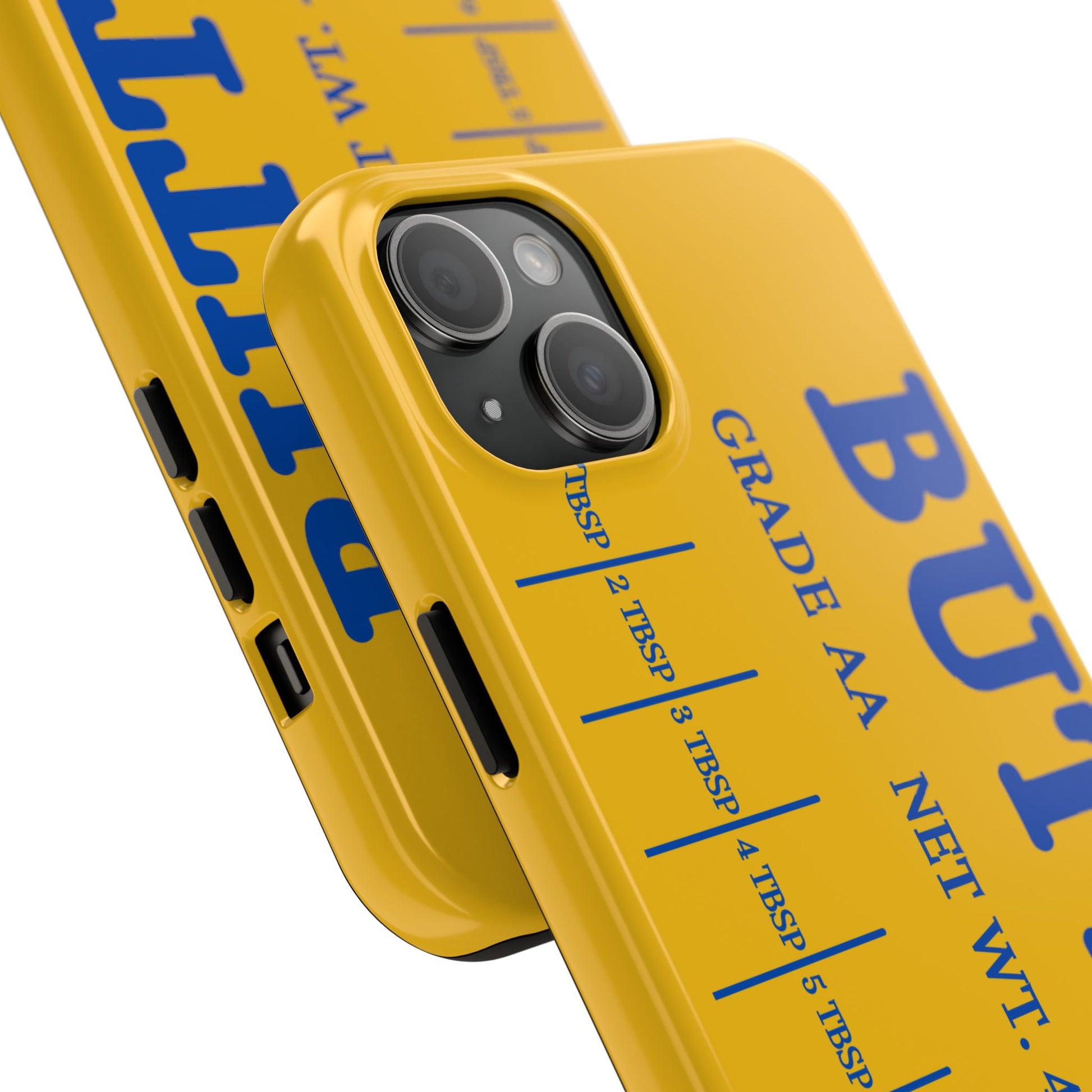 Butter Yellow Tough Phone Cases, Funny iPhone 16 Cover, Protective Case Gift for Techies, Yellow Phone Accessories, Unique Gift for Phone