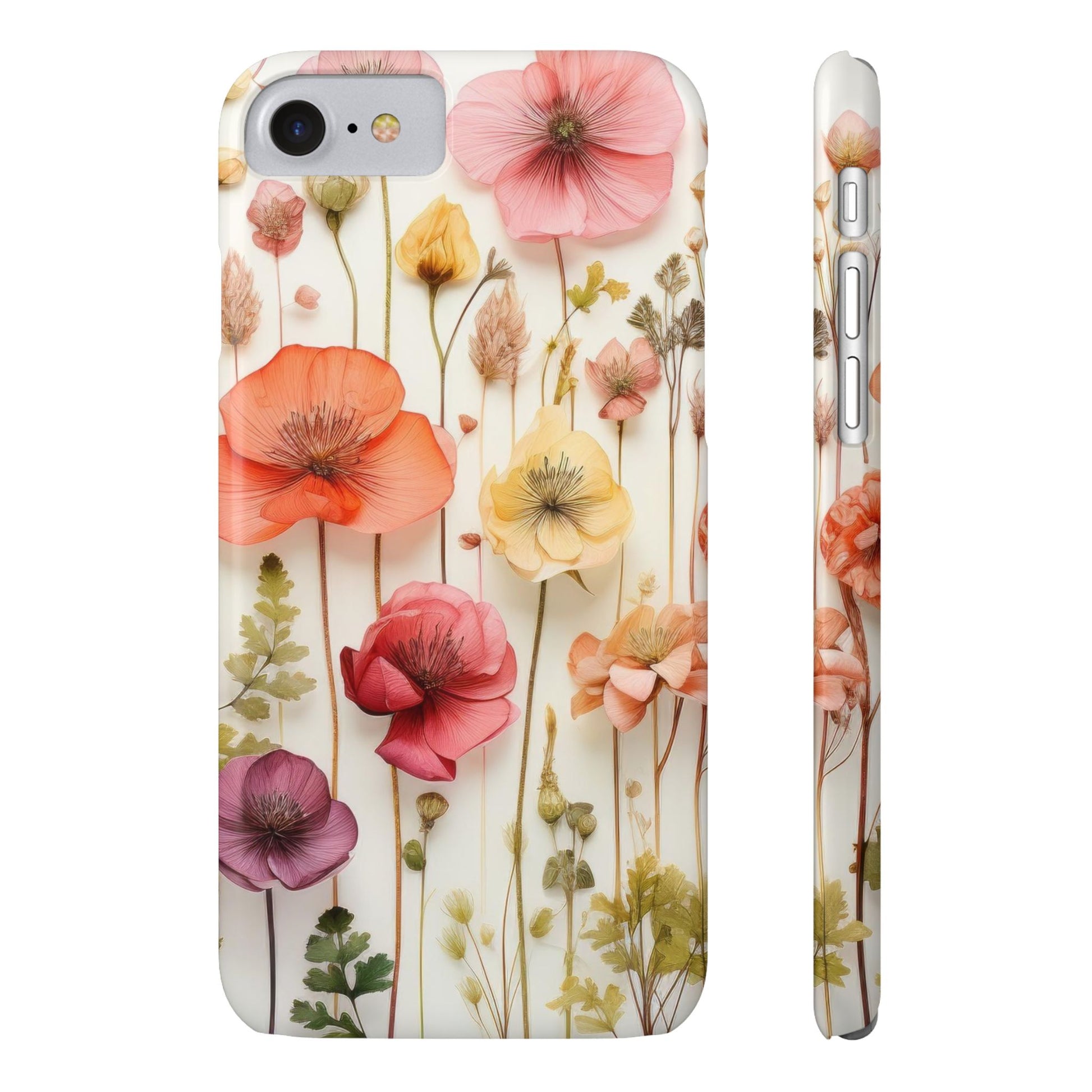 Floral, Pressed Flowers, Pink, Pastels, iPhone 16 and Other Sizes Phone Case, Mag Safe