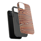 Neutrals Burgundy, Beige, Rust Hues Italian Vintage Marble Design Phone Case for Apple + Samsung
