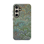 Green Marbled Peacock Durable Phone Case - Matte or Glossy