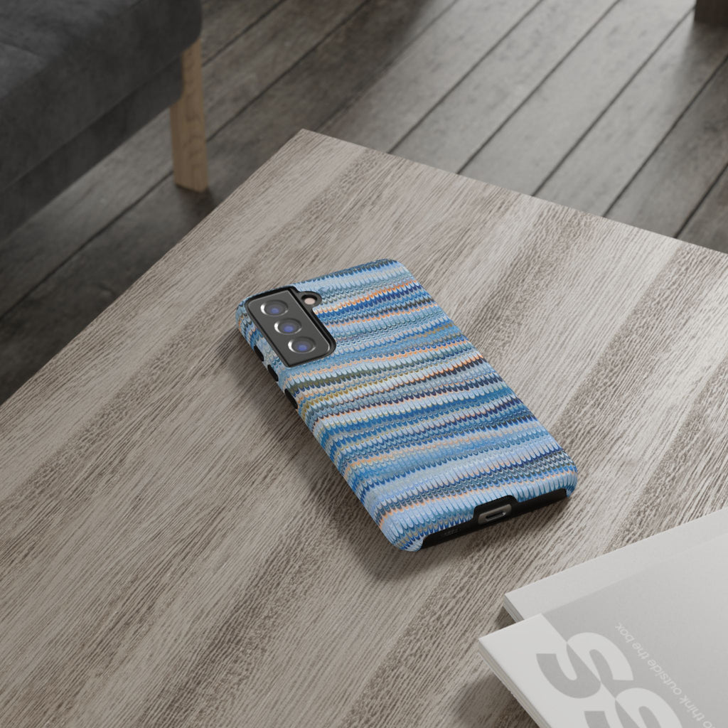 Blue Marbled Phone Cases iPhone 16 + Samsung + Apple + Google - all models, Vintage Marbled Design - Tough Cases