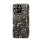 Black Italian Marble Design Slim iPhone 17 + all models Phone Cases