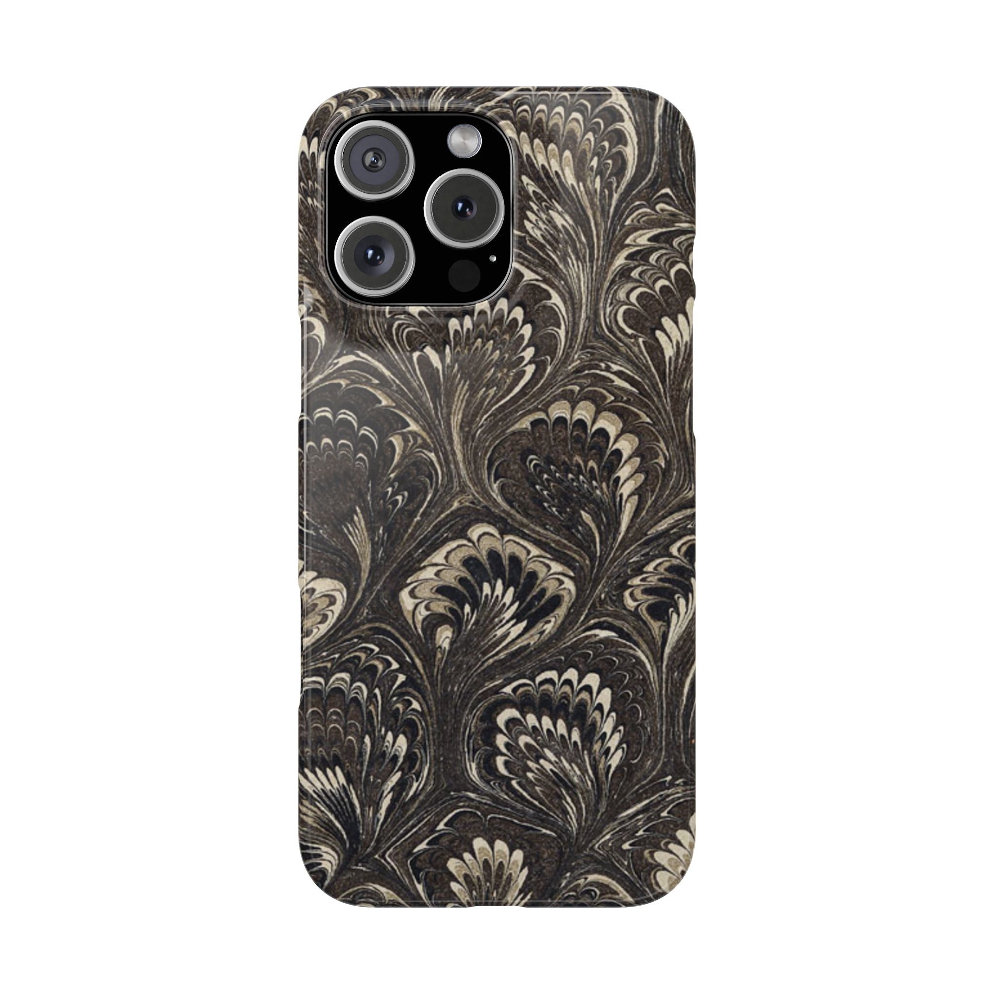 Black Italian Marble Design Slim iPhone 17 + all models Phone Cases
