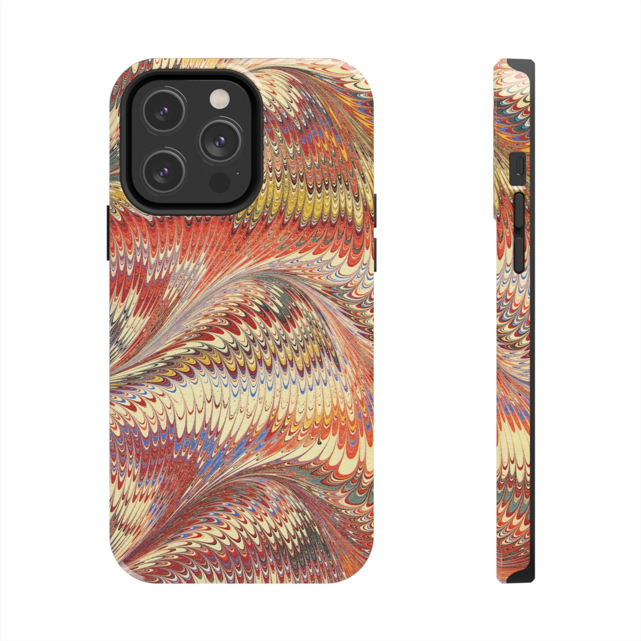 Orange, Rust and Gold Marble Italian Tough Phone Case — Durable Marbled Phone Case