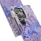 Marbled Feather Lavender + Purple Swirl - Single Layer Slim Phone Case