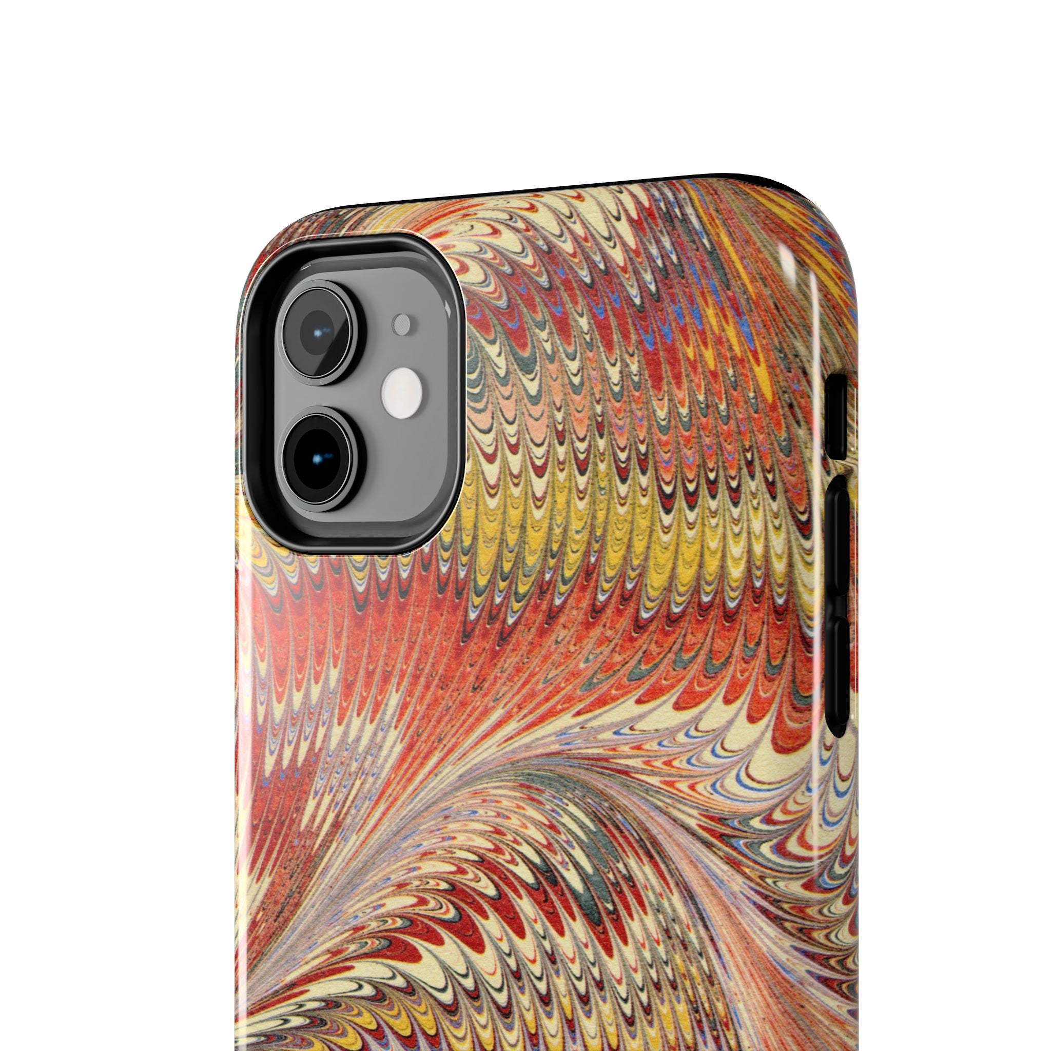 Marbled Swirl Tough Phone Case - Red Rust Orange Fall Colors, Heavy Duty Case. Alternative: Protective Phone Cover, Durable Smartphone Case,