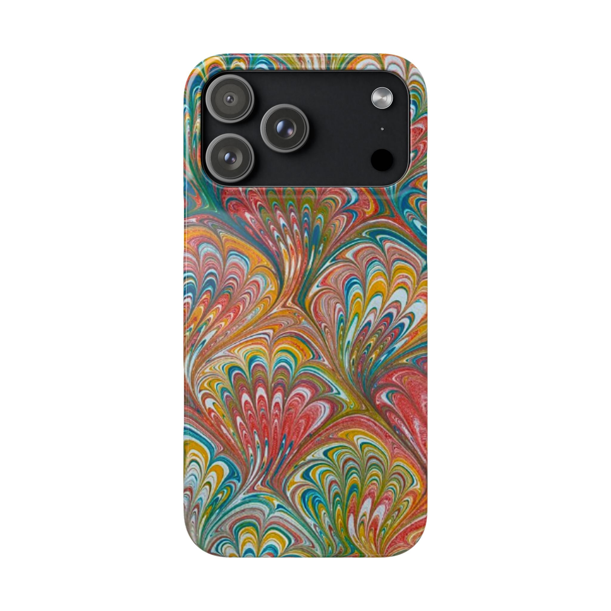 Red, Blue, Green Marbled Swirl Phone Case - Single Layer Slim Case