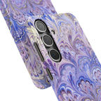Marbled Feather Lavender + Purple Swirl - Single Layer Slim Phone Case