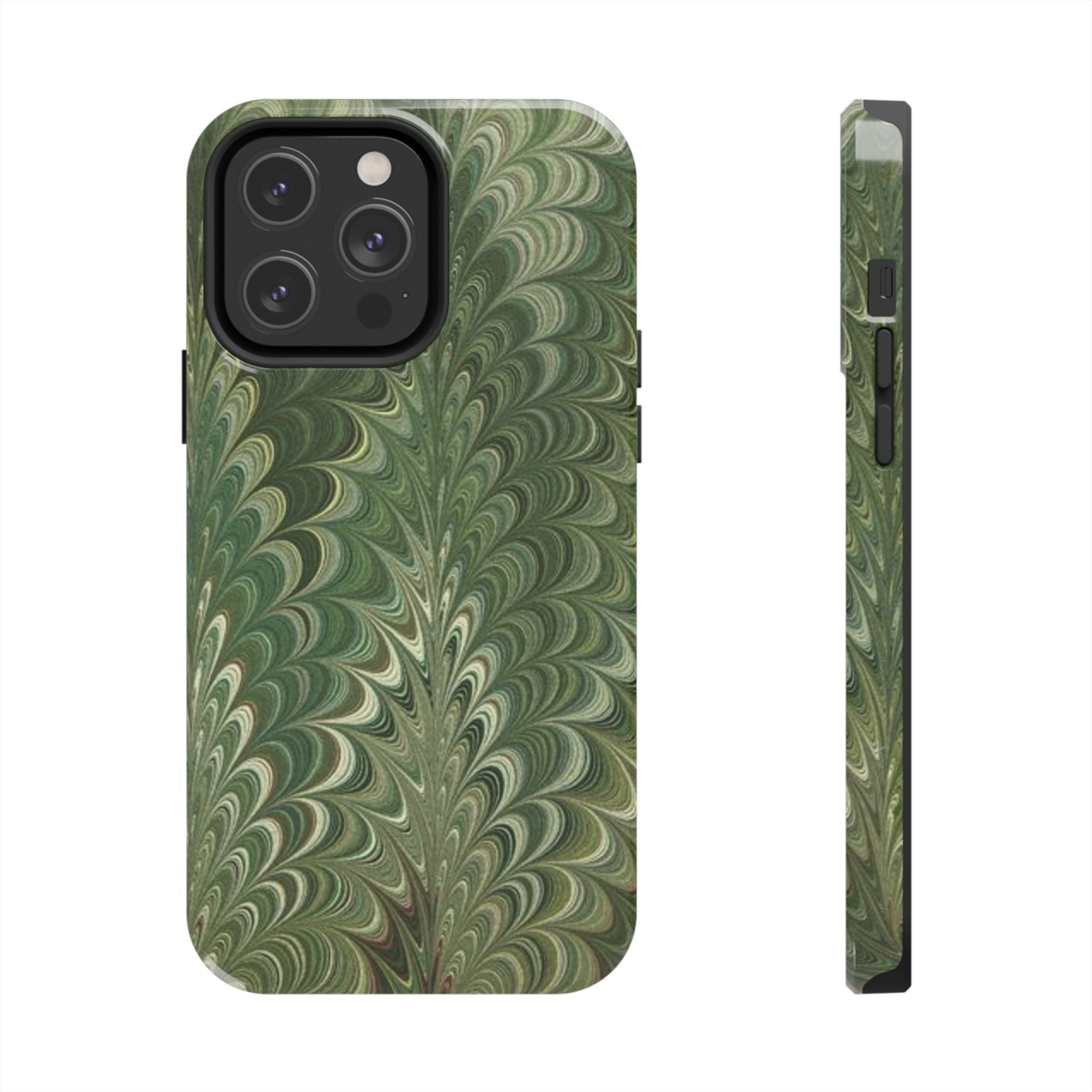 Deep Green Marble Italian Tough Phone Case — Durable Marbled Phone Case