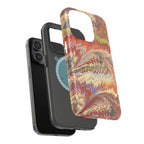 Rust + Gold Italian Marbled Design Magnetic MAG SAFE - Dual Layer Case - Glossy or Matte