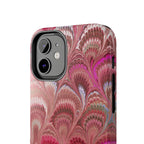 Pink Peacock Marble Italian Tough Phone Case — Durable Marbled Phone Case