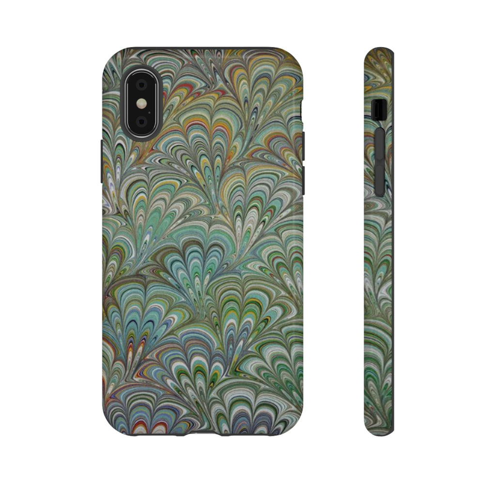 Green Peacock Marbled Phone Case — "Tough Cases" Ultra-Tough Protective Cover
