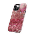Pink Peacock Marble Italian Tough Phone Case — Durable Marbled Phone Case