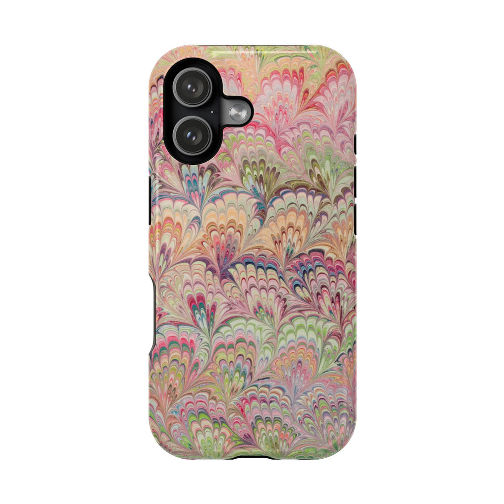 Marbled Pastel Pink and Green Impact-Resistant Phone Case for Apple + Samsung