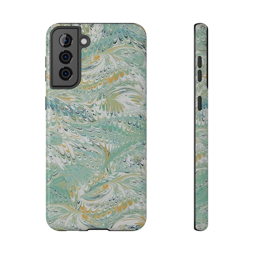 Mint Green Marbled Swirl Phone Case - Dual Layer