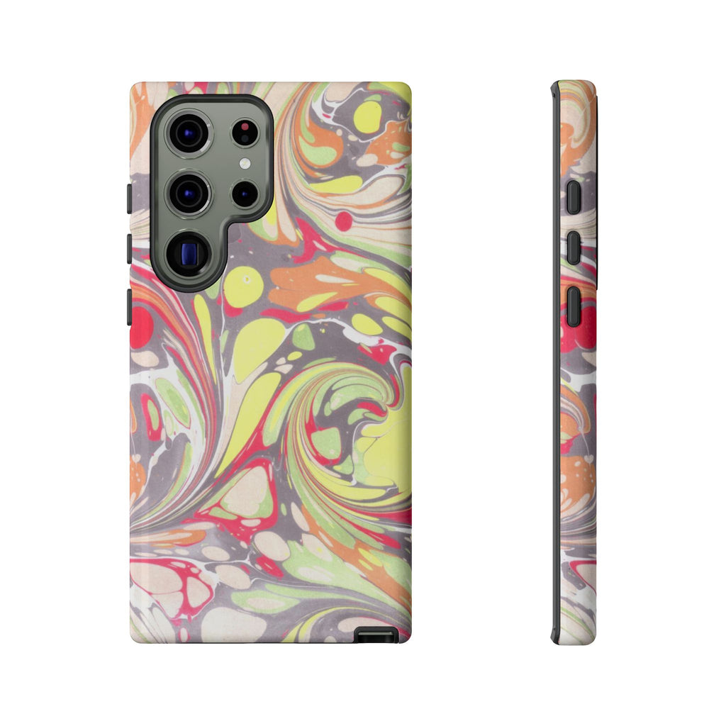 Yellow and Pink Swirl Marbled Italian Phone Case - Dual Layer - Matte or Glossy