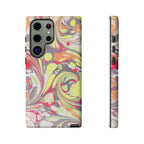 Yellow and Pink Swirl Marbled Italian Phone Case - Dual Layer - Matte or Glossy
